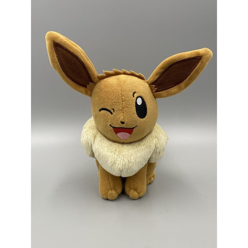 Jazwares Pokemon 8" Eevee Winking Plush Stuffed Character Toy 2022